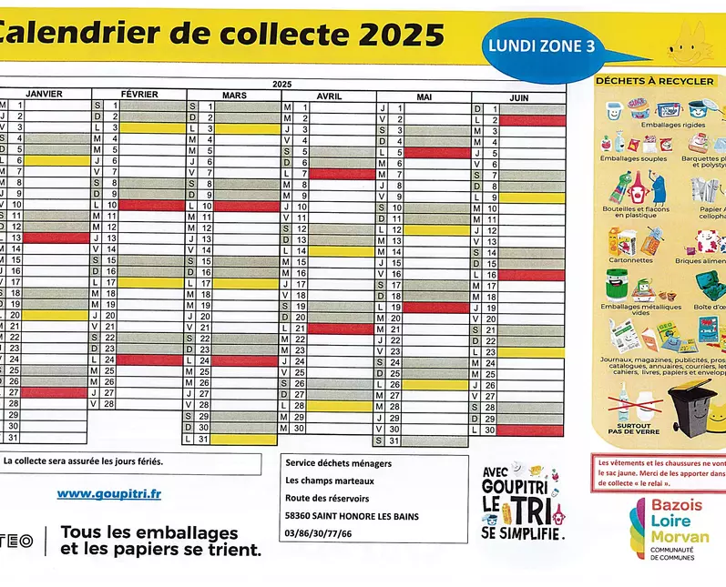 calendrier 2025